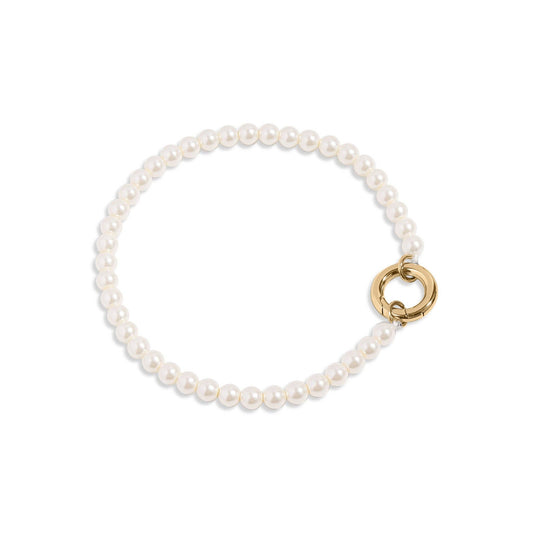 Beaded Pearl Charm Holder Bracelet