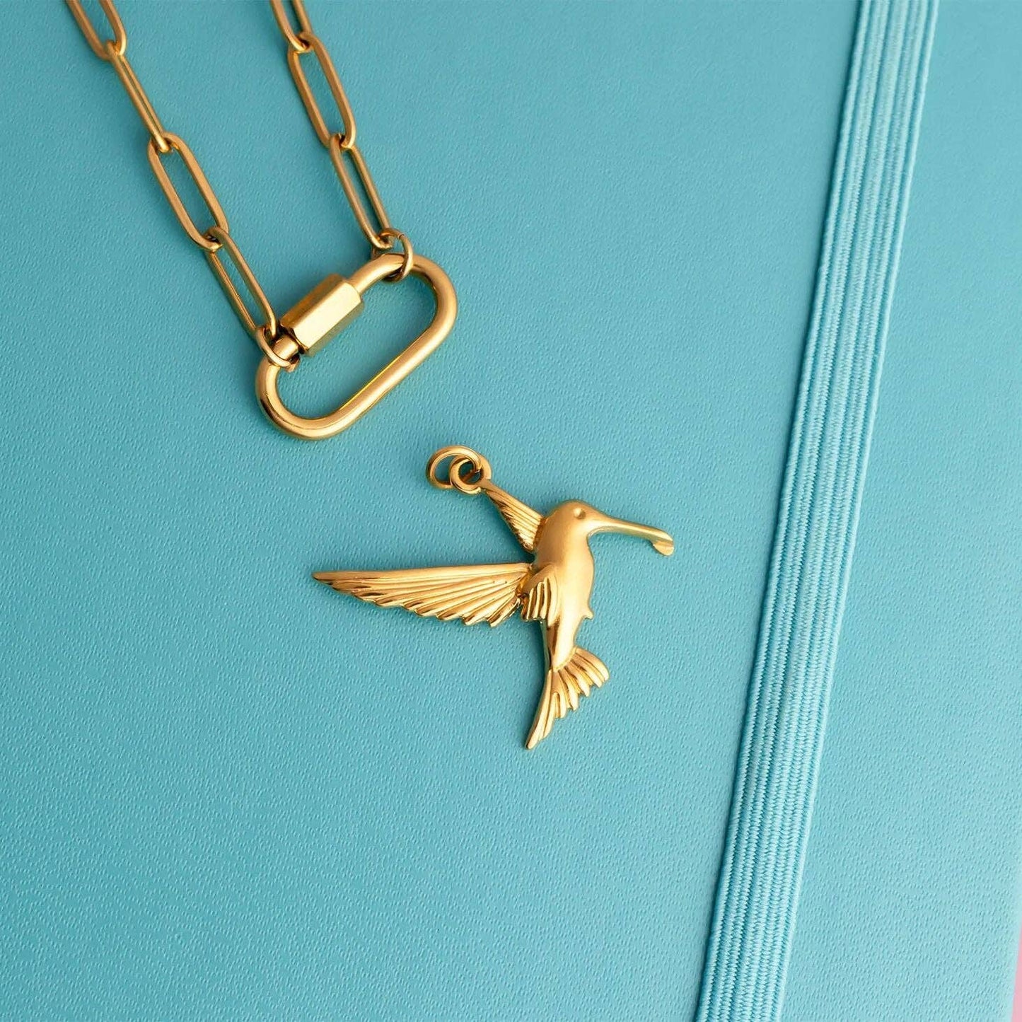 18K Gold PVD Stainless Steel Humming Bird Charm