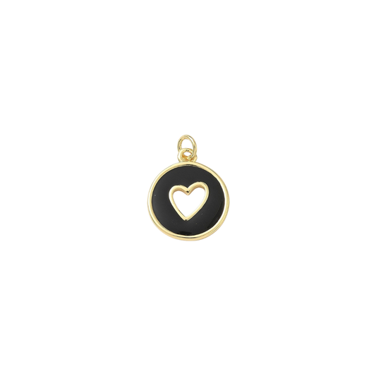 Gold Midnight Heart Medallion Charm
