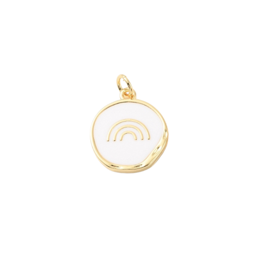 Gold Over The Rainbow Disc Charm