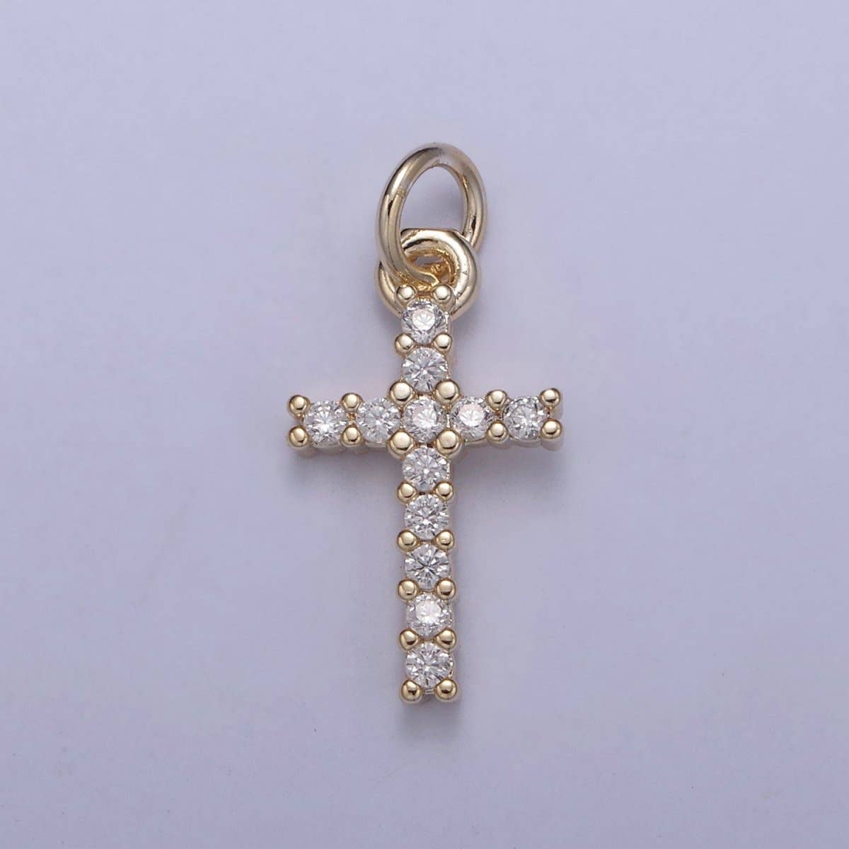 Dainty Cross Charms, Micro Pave Mini Cross, Religious Jewelry,14K Gold Filled Cross Charm Add on Pendant N-409
