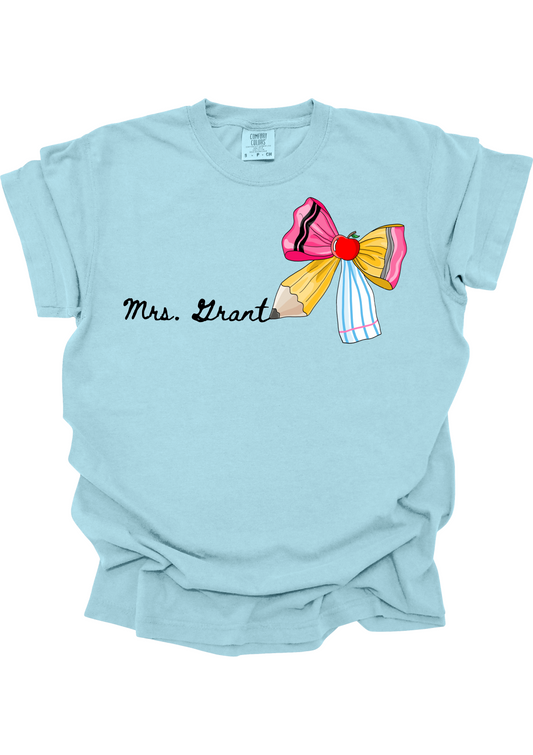 Custom Name Bow Tee Adult