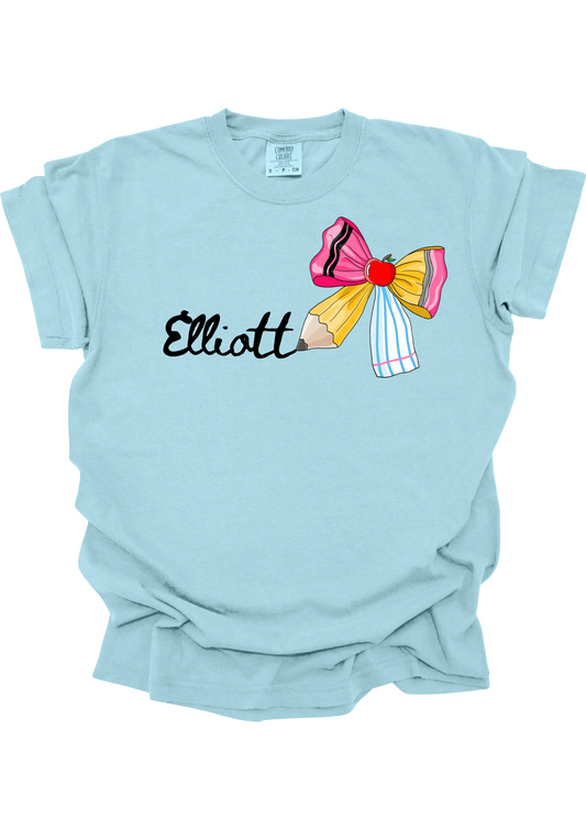 Custom Name Bow Tee Youth