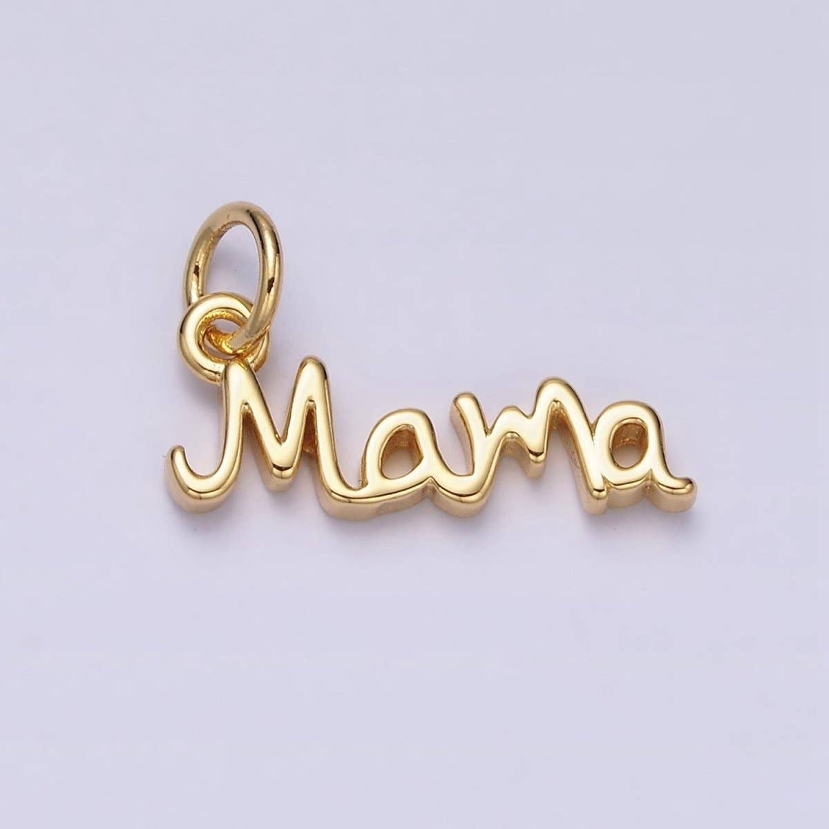 24K Gold Filled 23mm "Mama" Handwritten Script Sideway Charm | AC1420