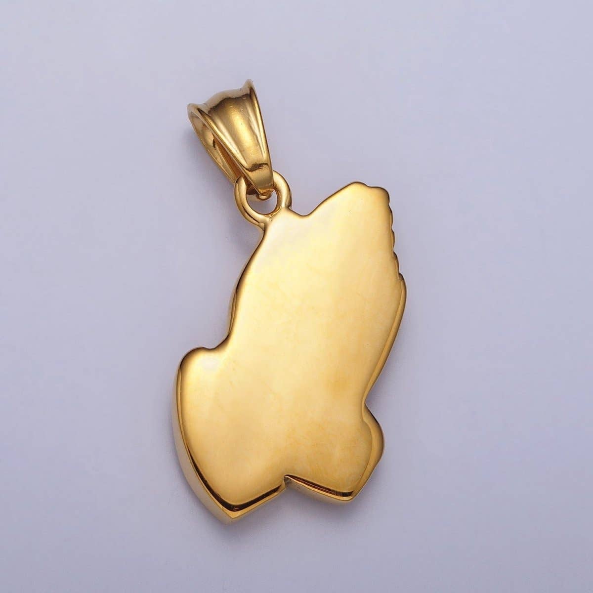 Stainless Steel Religious Prayer Hands Pendant in Gold & Silver P-1146