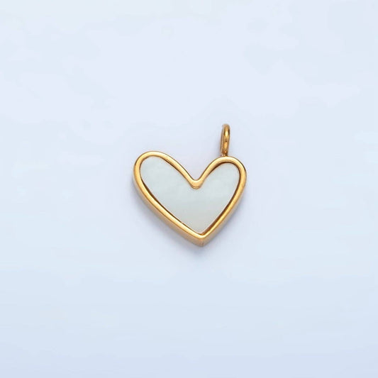 Stainless Steel 11mm Shell Pearl Heart Mini Charm | P881