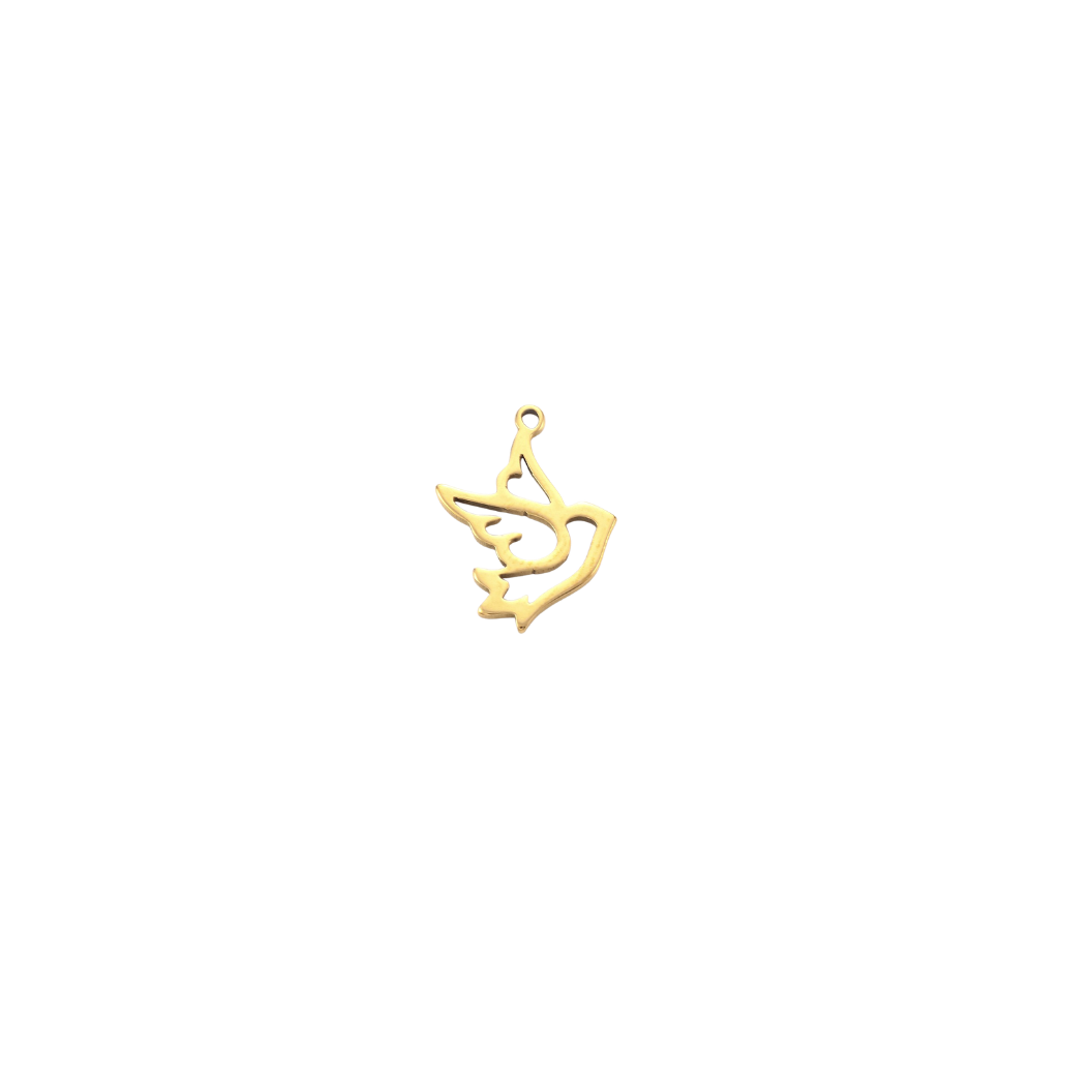 Gold Holy Spirit Dove Charm - Waterproof Stainless Steel