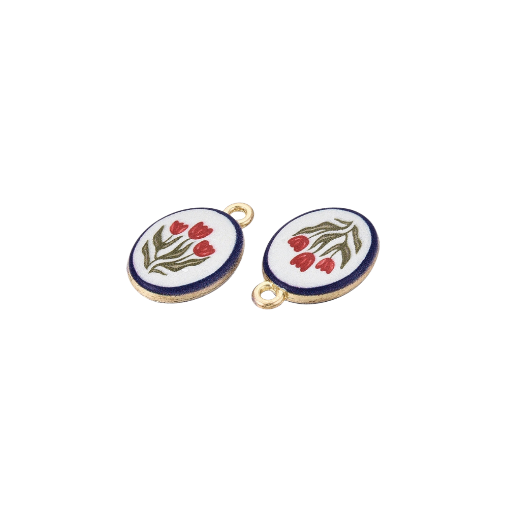 Gold Vintage Tulip Floral Charm