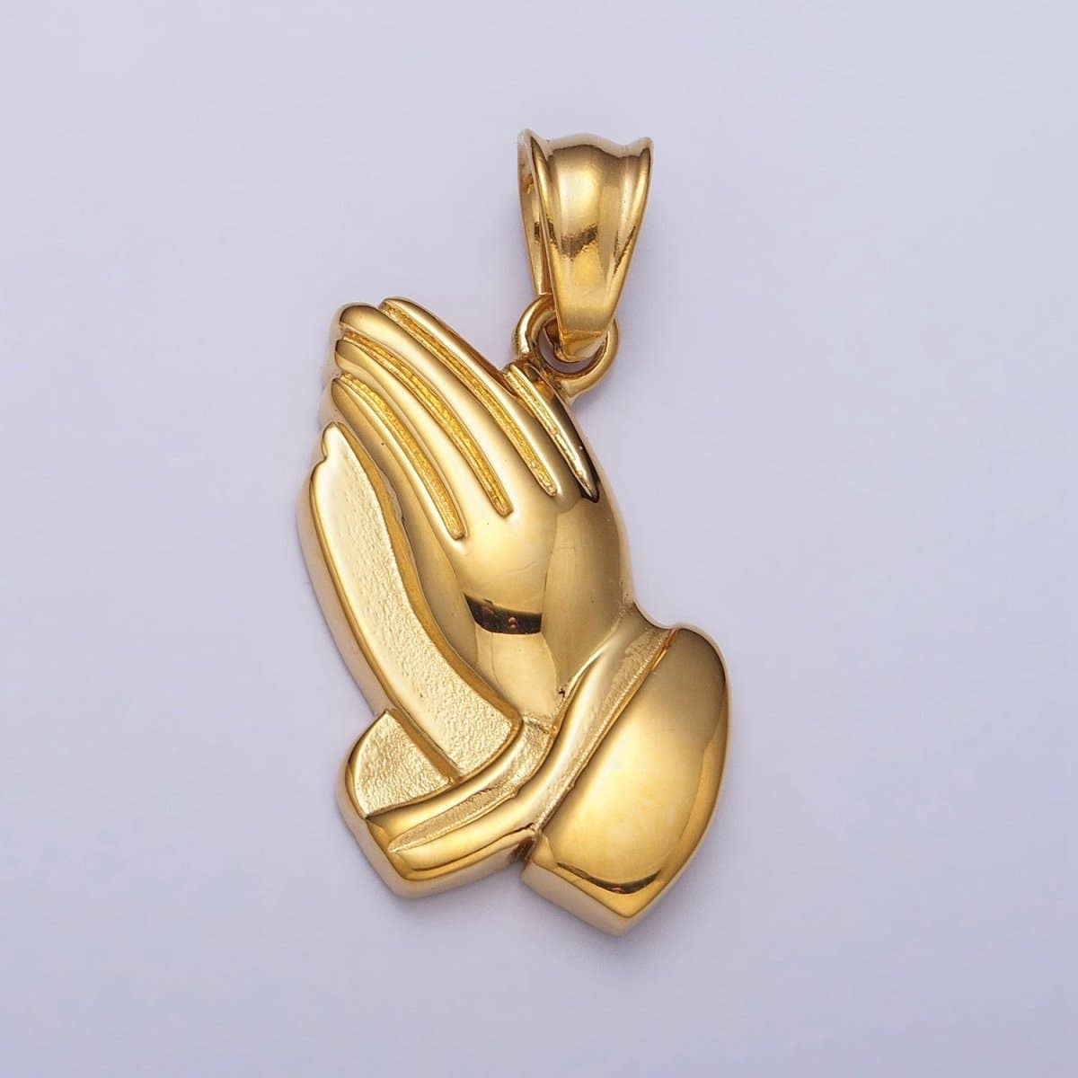 Stainless Steel Religious Prayer Hands Pendant in Gold & Silver P-1146