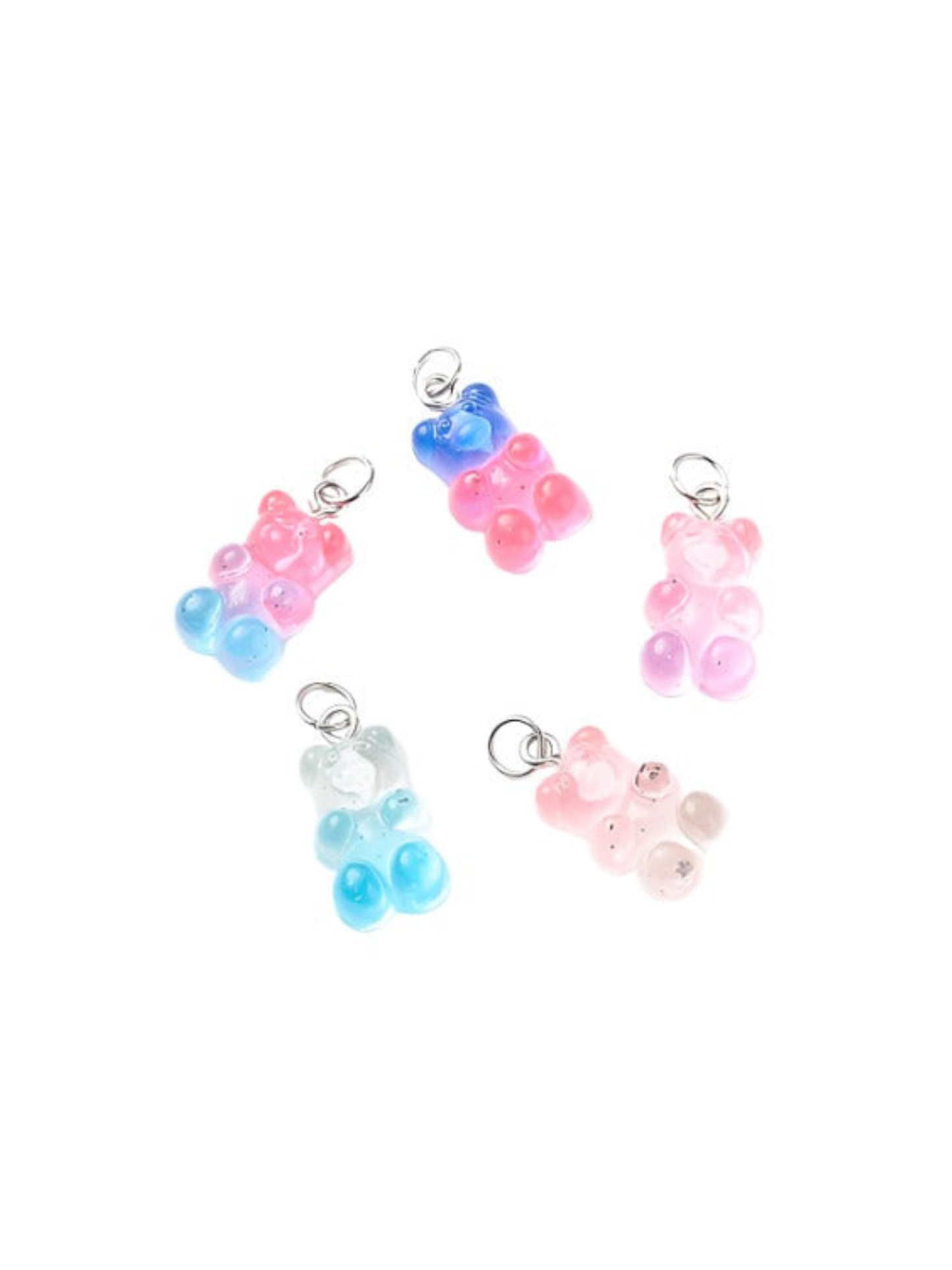 Silver Glitter Bear Charms - Assorted