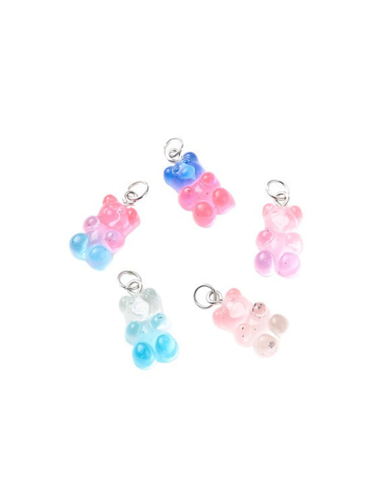 Silver Glitter Bear Charms - Assorted